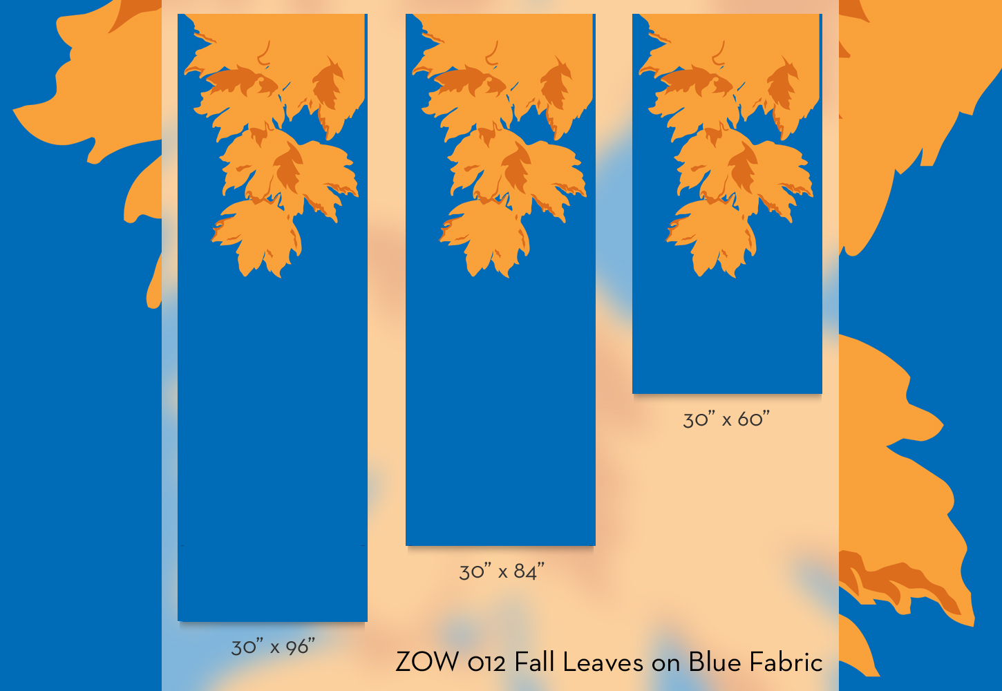 ZOW 012 Fall Leaves on Blue Fabric