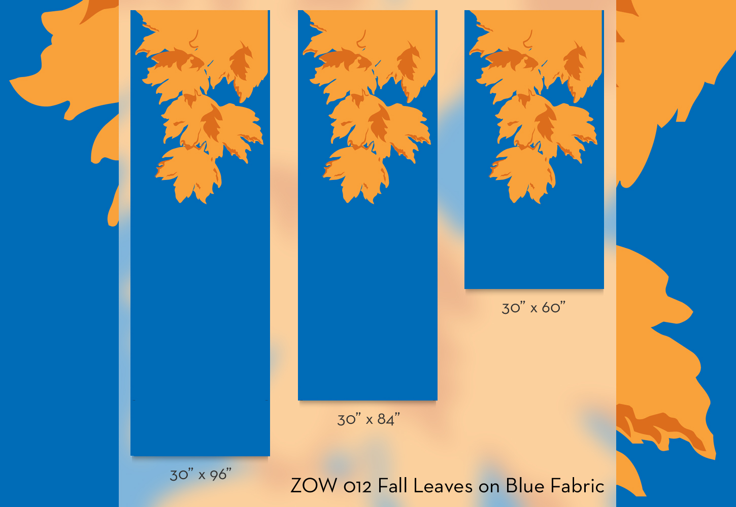 ZOW 012 Fall Leaves on Blue Fabric ZOW 012 Fall Leaves on Blue Fabric