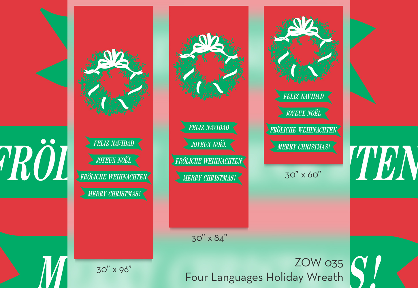 ZOW 035 Four Languages Holiday Wreath ZOW 035 Four Languages Holiday Wreath