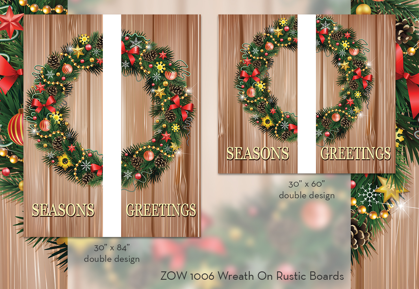 ZOW 1006 Wreath On Rustic Boards ZOW 1006 Wreath On Rustic Boards