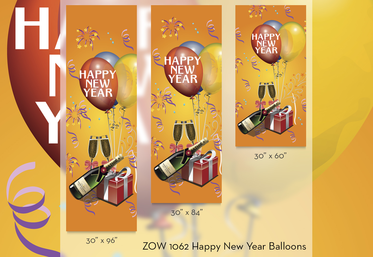 ZOW 1062 Happy New Year Balloons