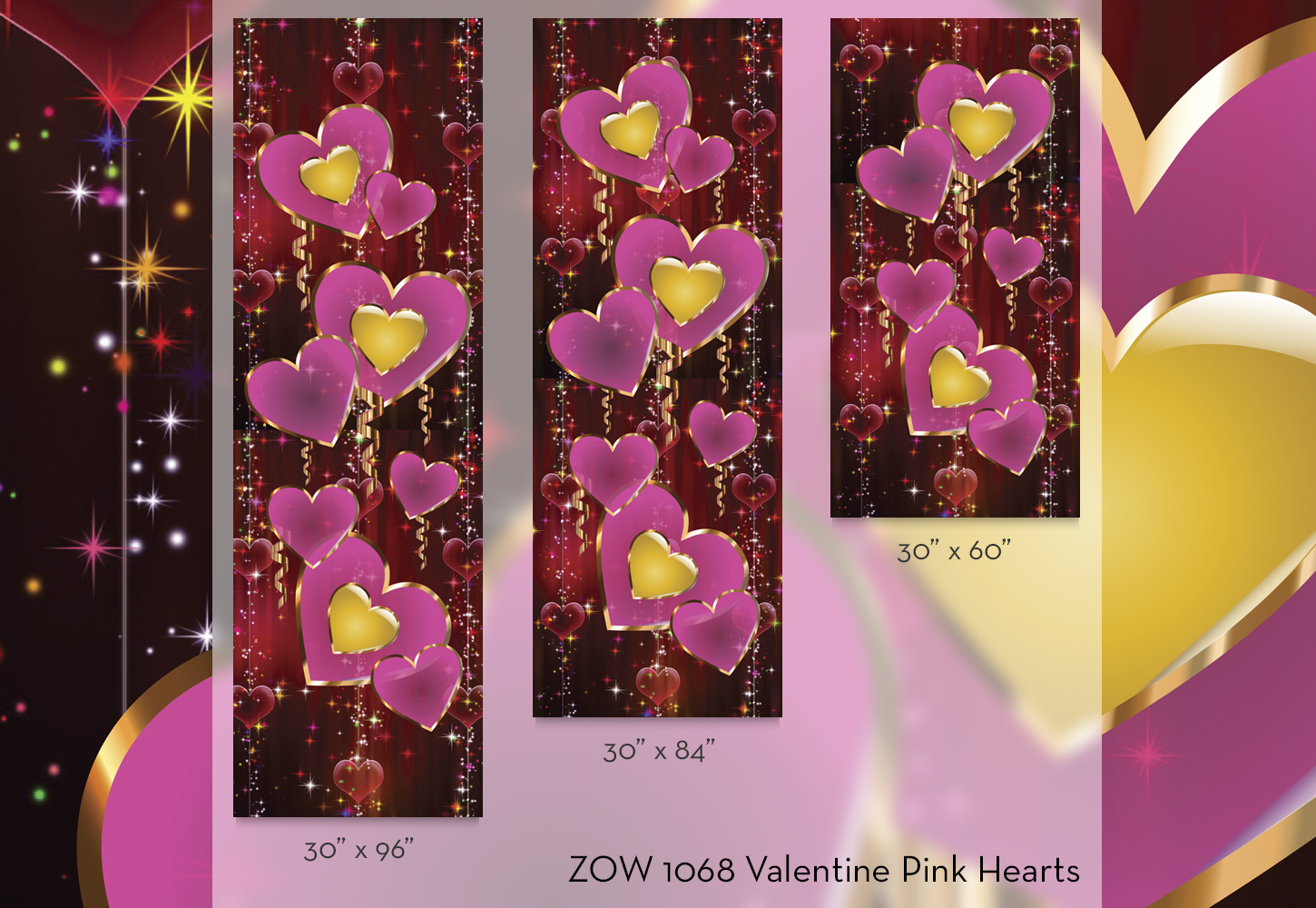ZOW 1068 Valentine Pink Hearts ZOW 1068 Valentine Pink Hearts