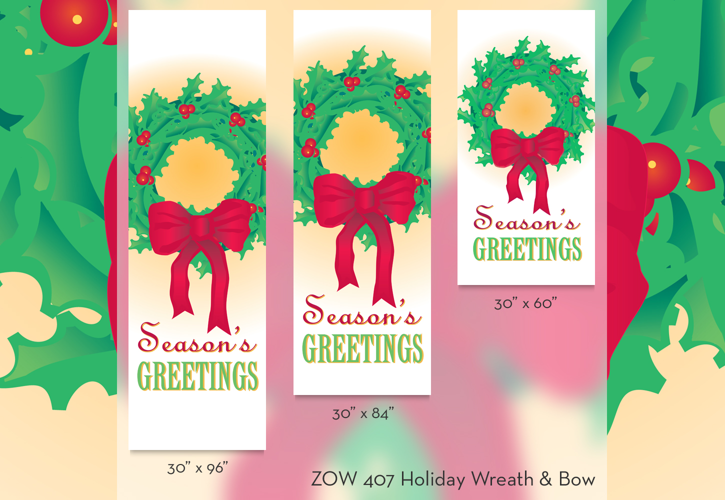 ZOW 407 Holiday Wreath & Bow ZOW 407 Holiday Wreath & Bow