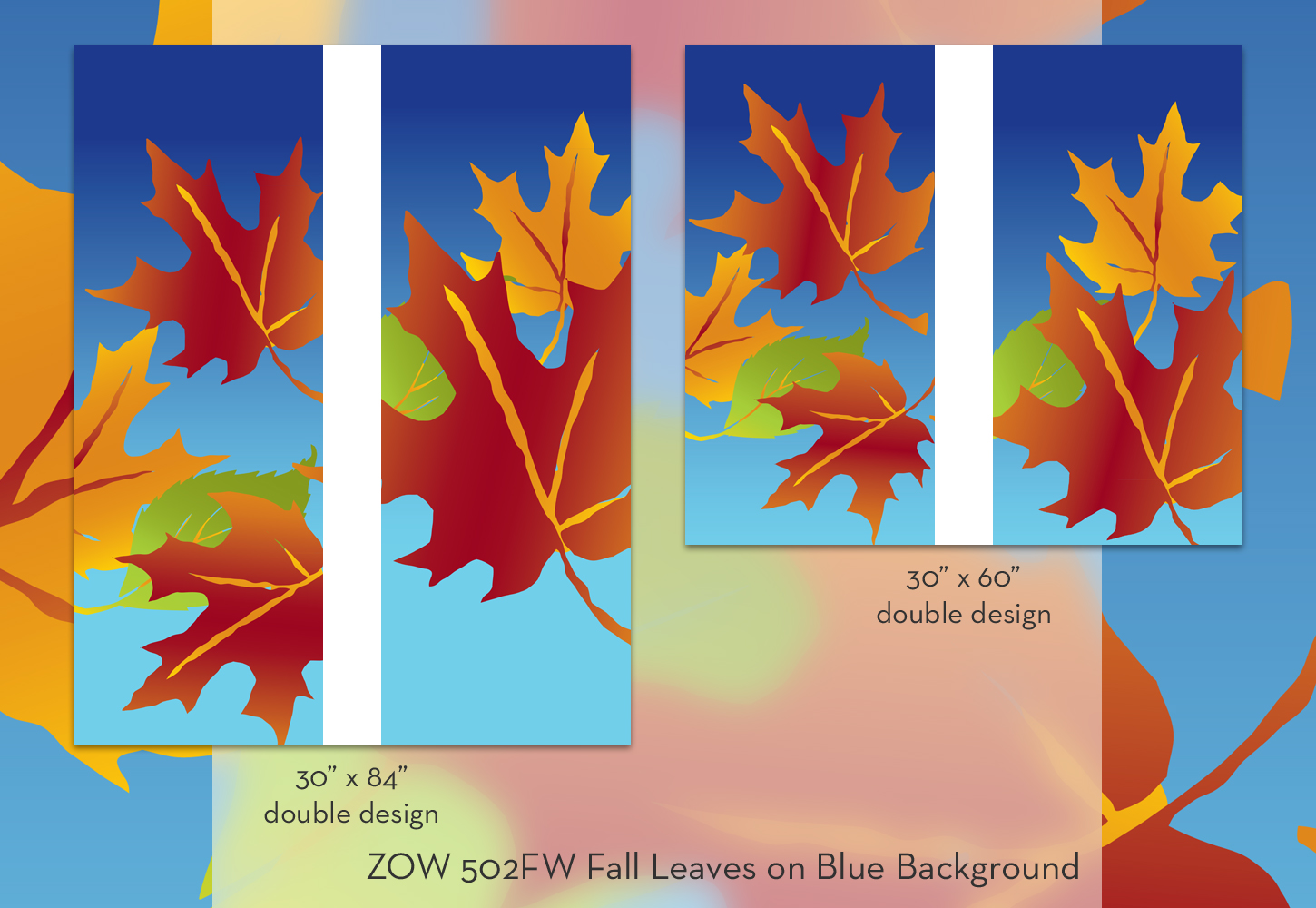 ZOW 502FW Fall Leaves on Blue Background