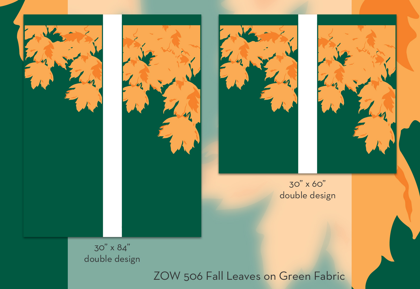 ZOW 506 Fall Leaves on Green Fabric ZOW 506 Fall Leaves on Green Fabric