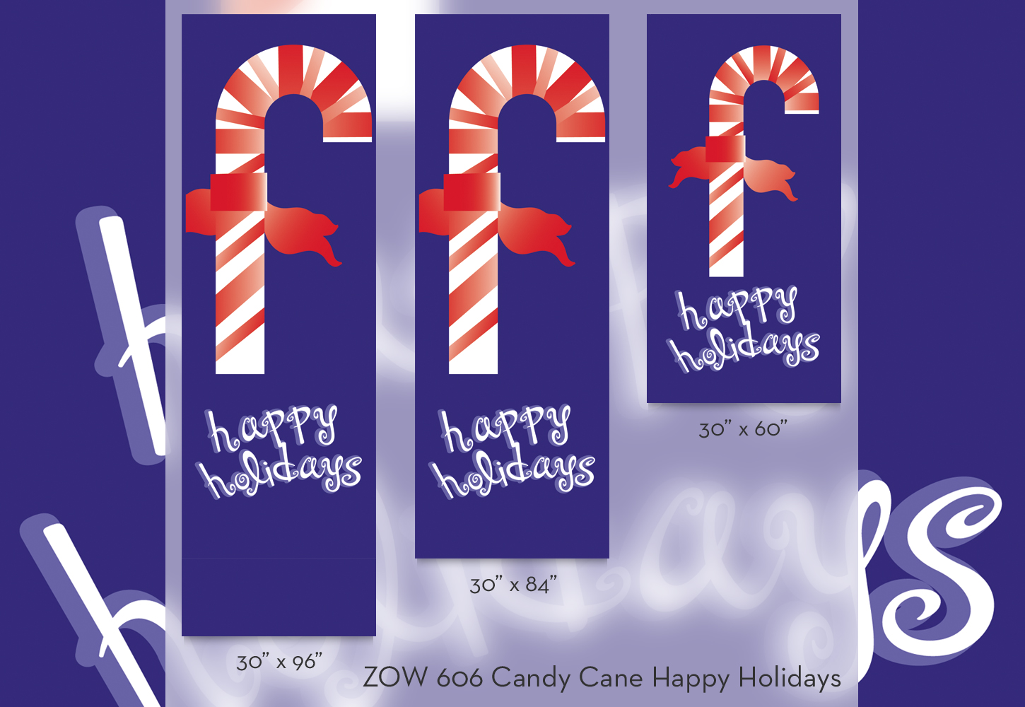 ZOW 606 Candy Cane Happy Holidays ZOW 606 Candy Cane Happy Holidays
