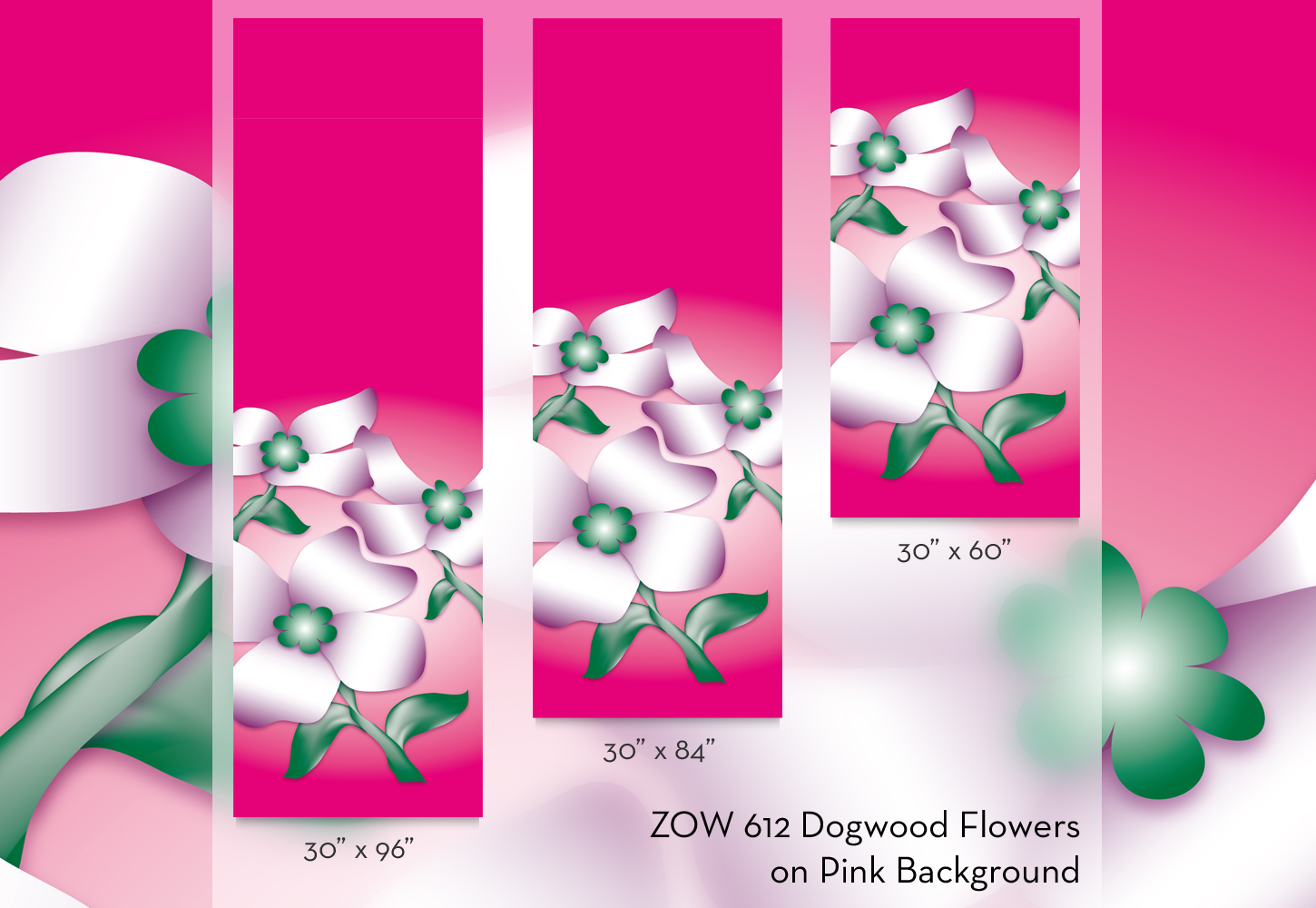ZOW 612 Dogwood Flowers on Pink Background