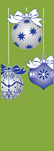 zow 911G Blue & Silver Ornaments on Green Background