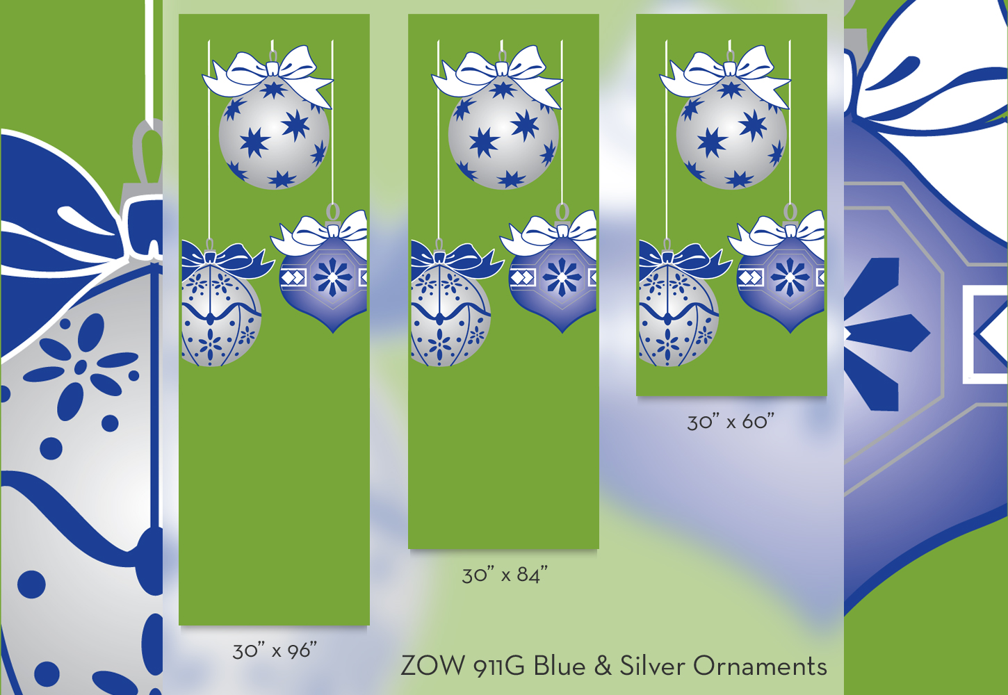 ZOW 911G Blue & Silver Ornaments