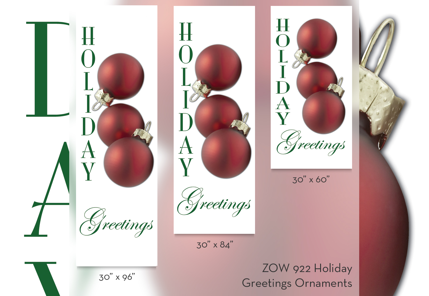 ZOW 922 Holiday Greetings Ornaments ZOW 922 Holiday Greetings Ornaments