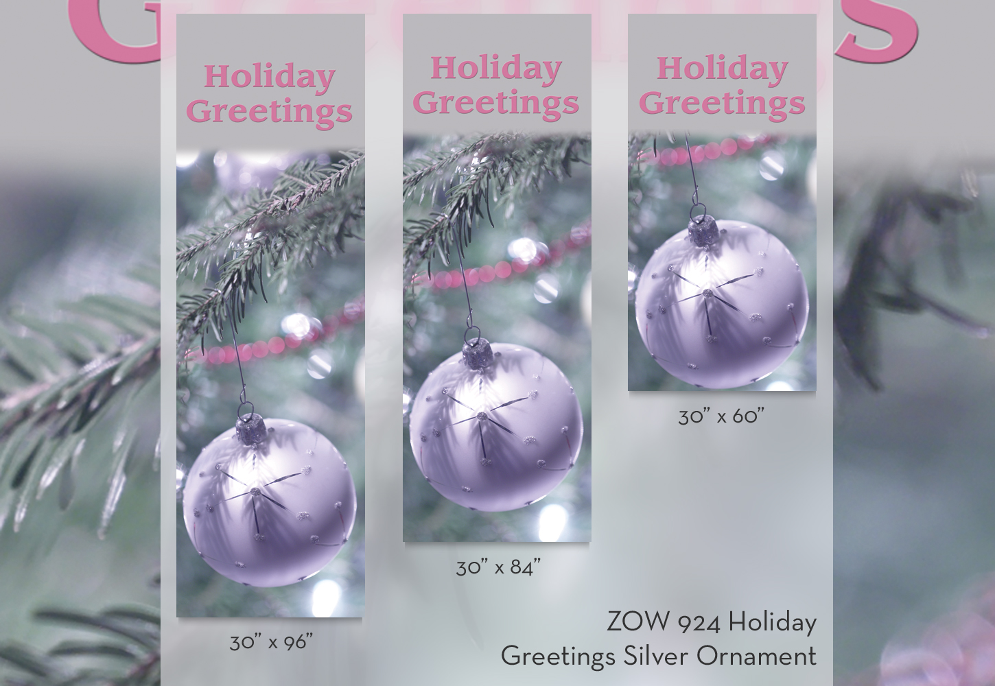 ZOW 924 Holiday Greetings Silver Ornament ZOW 924 Holiday Greetings Silver Ornament
