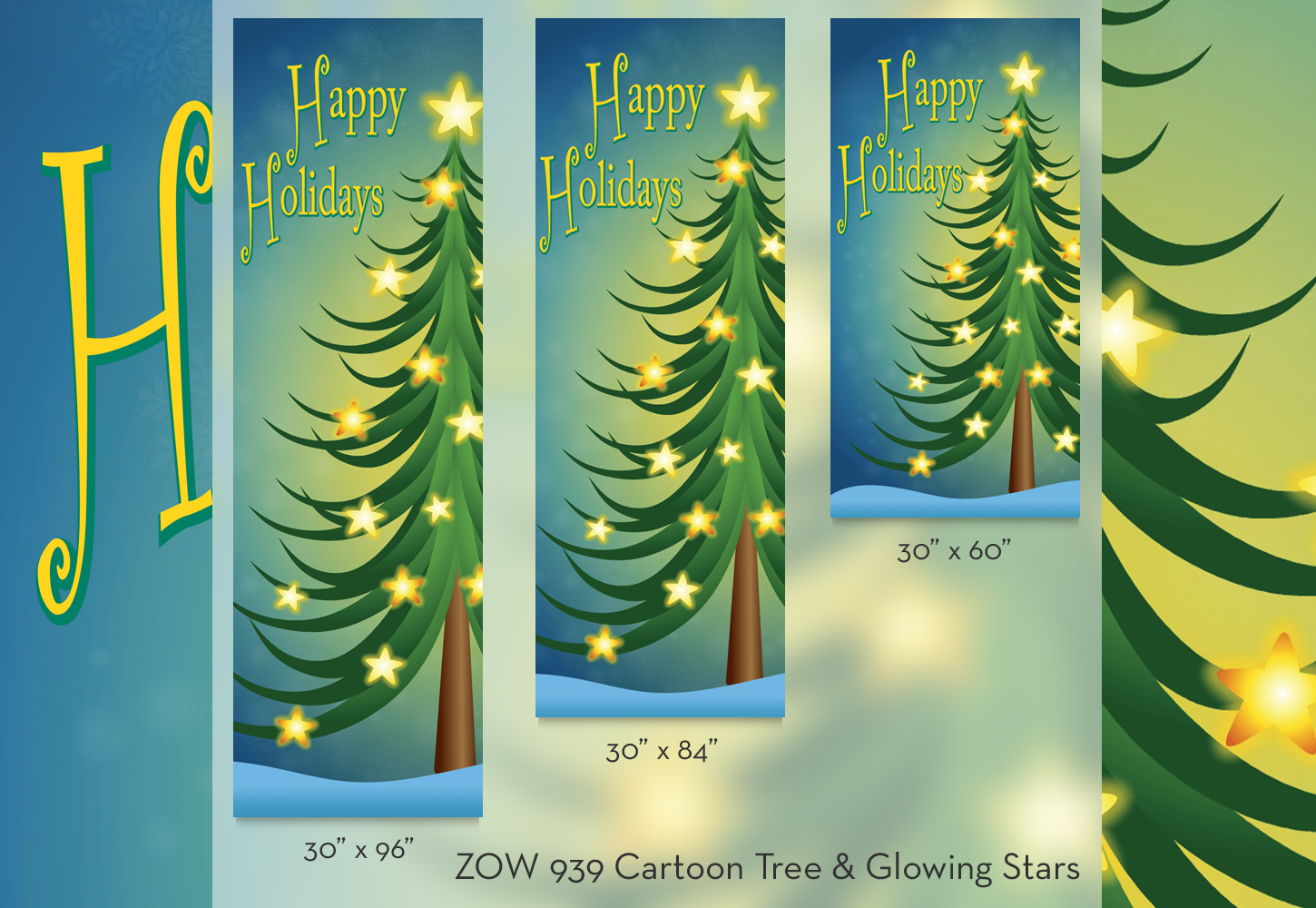 ZOW 939 Cartoon Tree & Glowing Stars ZOW 939 Cartoon Tree & Glowing Stars