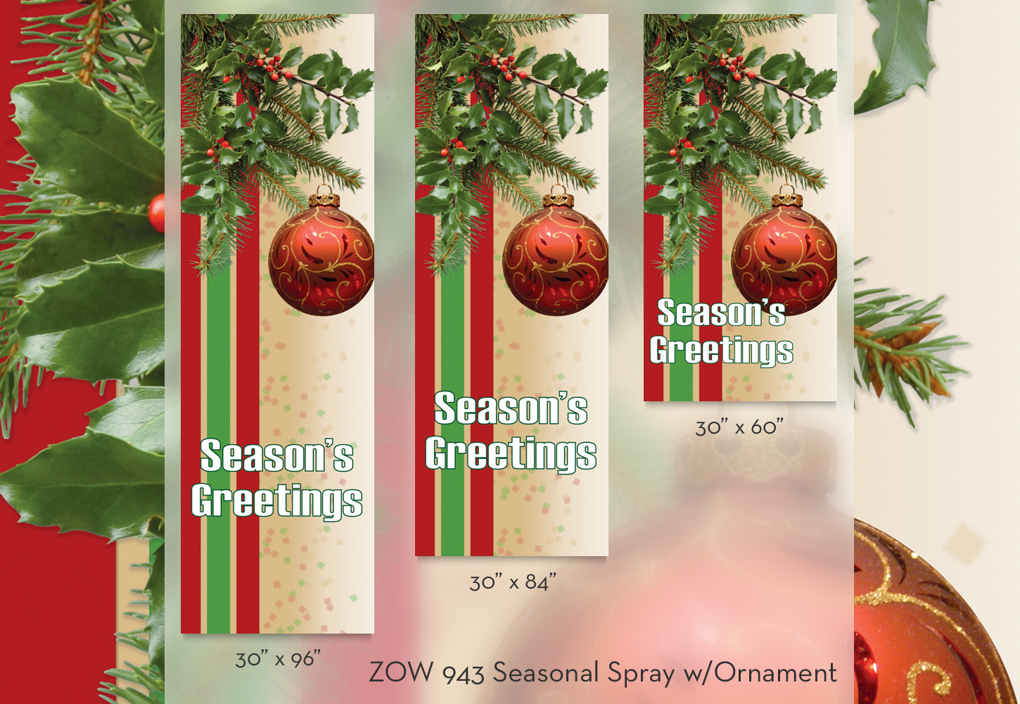 ZOW 943 Seasonal Spray w/Ornament