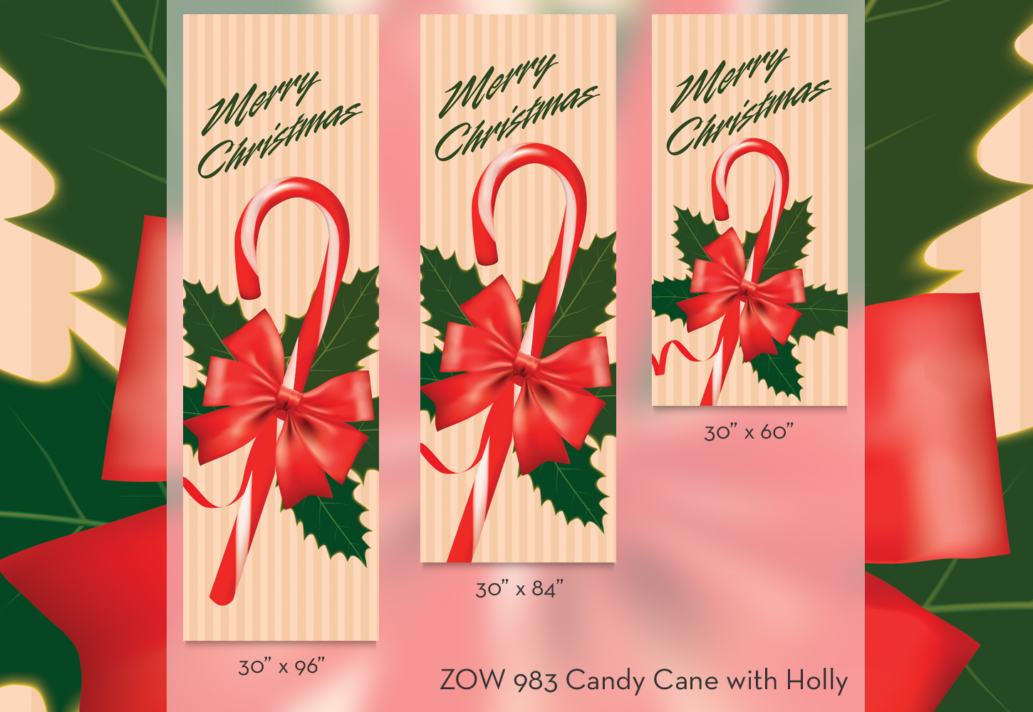 ZOW 983 Candy Cane with Holly ZOW 983 Candy Cane with Holly