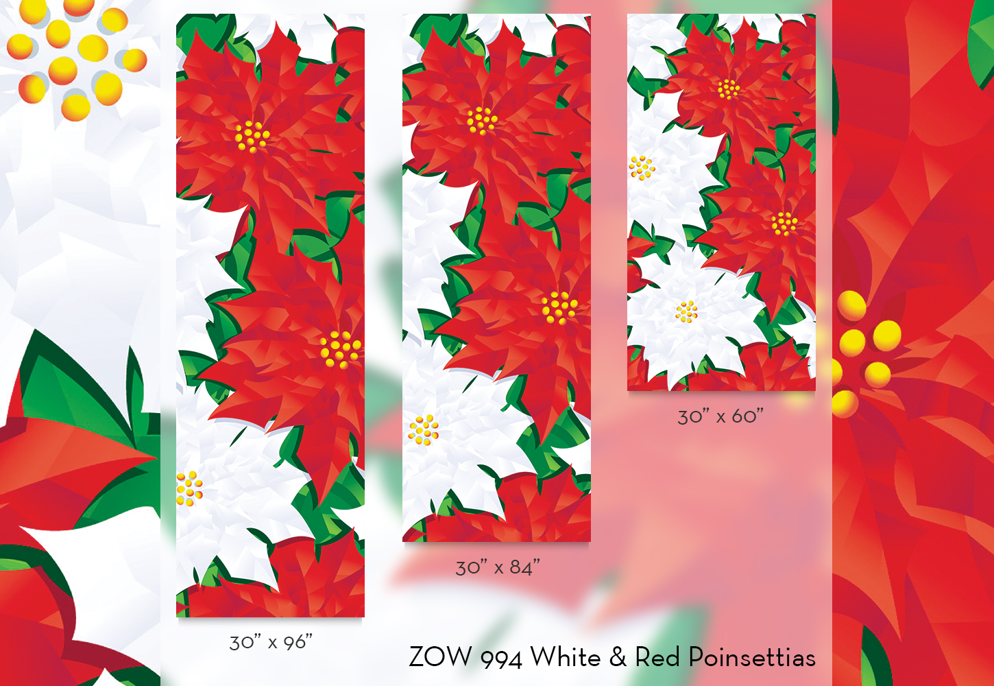 ZOW 994 White & Red Poinsettias